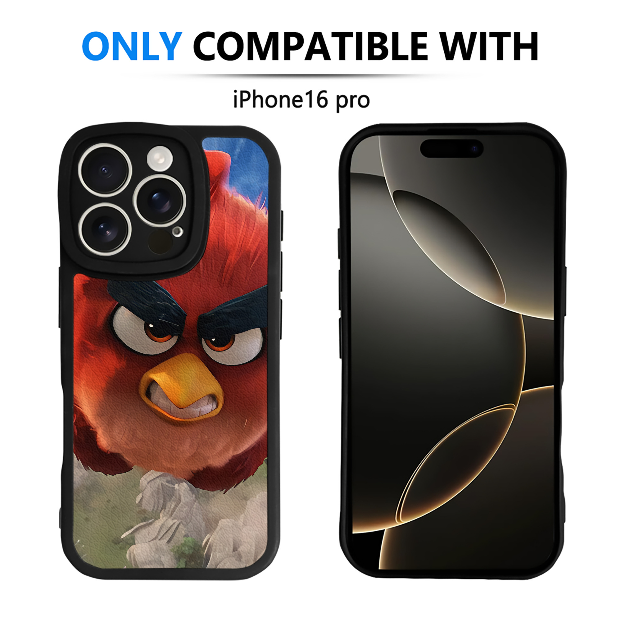 （画像用） Angry Birds アングリーバード 【iPhone 16シリーズ対応】シリコンスマホケース（レザー調） 材質：シリコン
